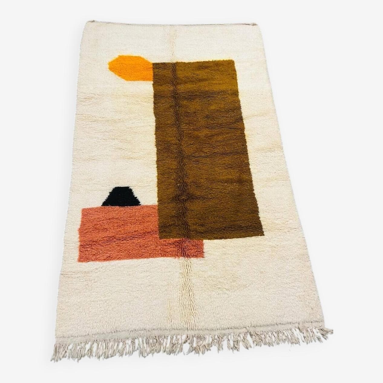 Ręcznie tkany dywan 250x150 cm, wełna, multikolor, Maroko - 202036