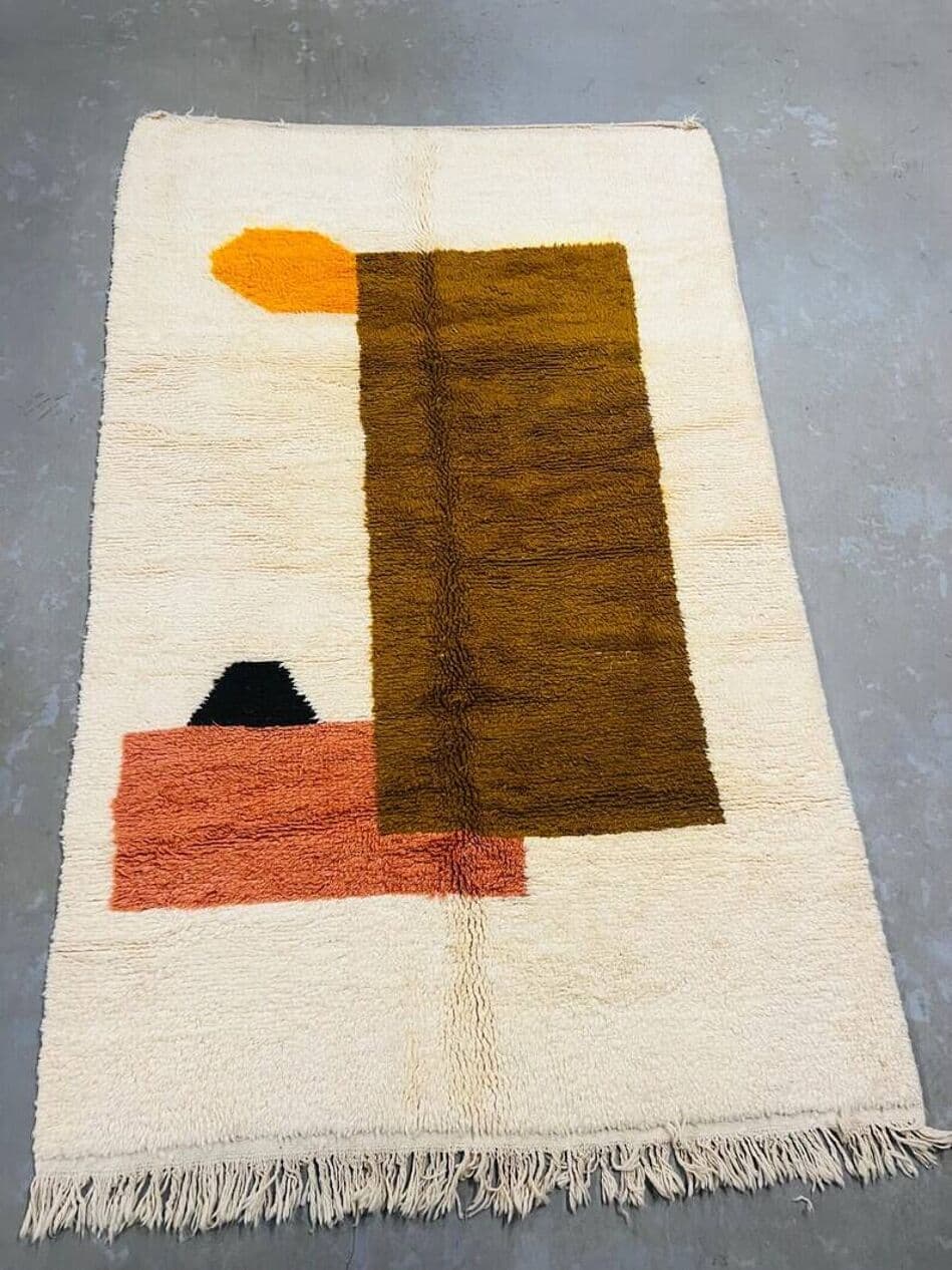 Ręcznie tkany dywan 250x150 cm, wełna, multikolor, Maroko - 202037