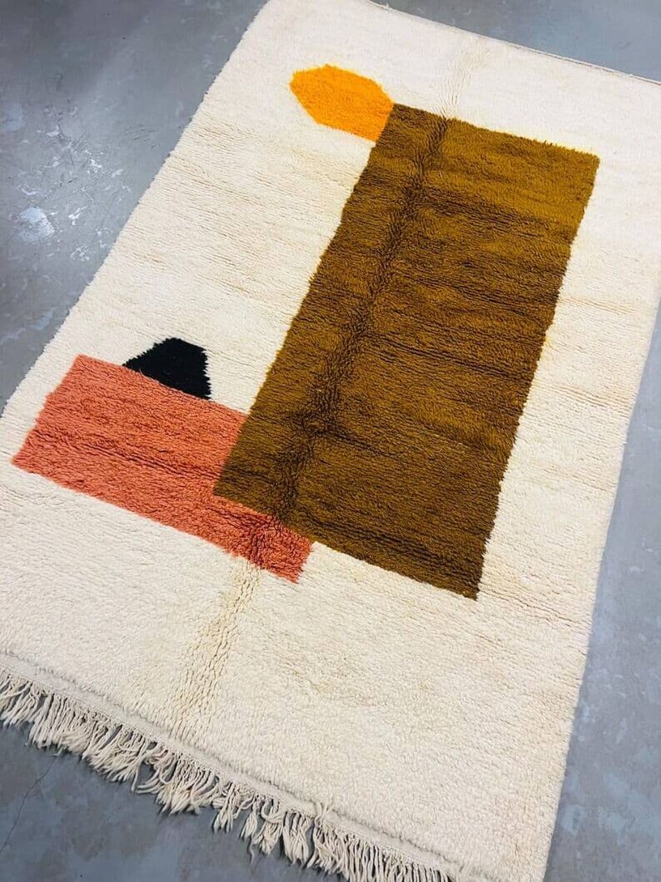 Ręcznie tkany dywan 250x150 cm, wełna, multikolor, Maroko - 202039