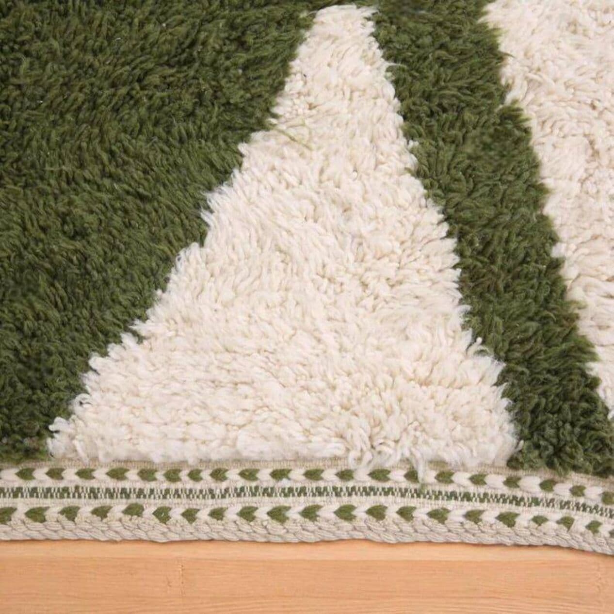 Ręcznie tkany dywan 200x300 cm, wełna, zielony, Maroko - 202013