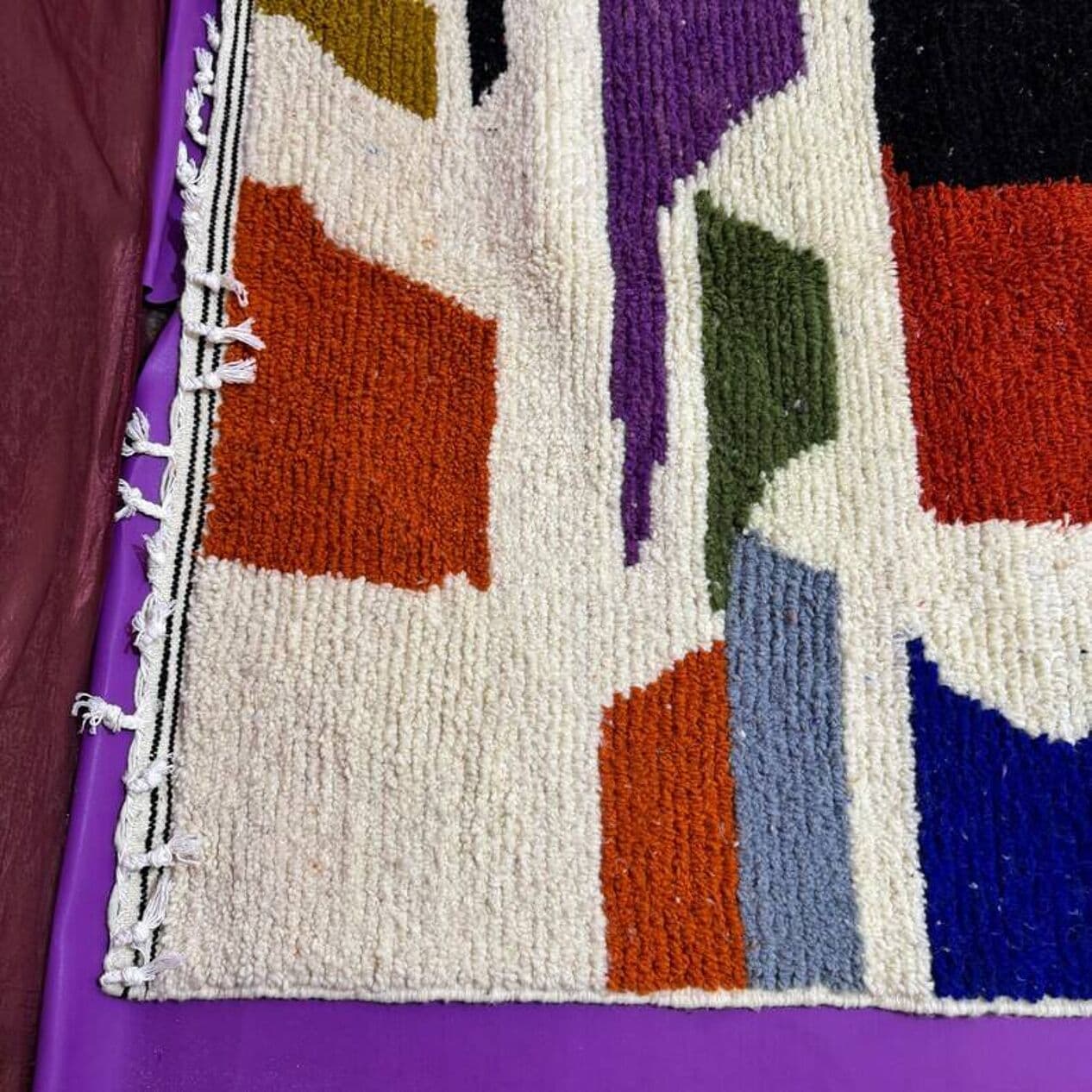 Ręcznie tkany dywan 250x150 cm, wełna, multikolor, Maroko - 202009