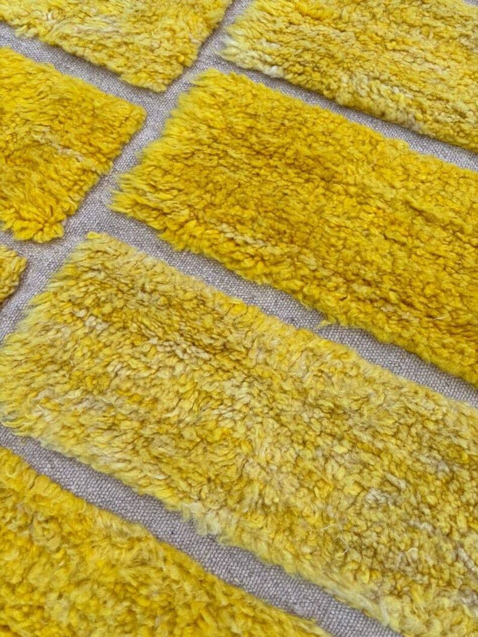 Ręcznie tkany dywan 250x150 cm, wełna, żółty, Maroko - 201989