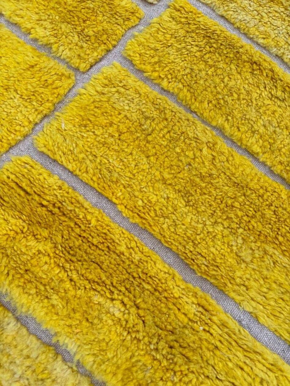 Ręcznie tkany dywan 250x150 cm, wełna, żółty, Maroko - 201988