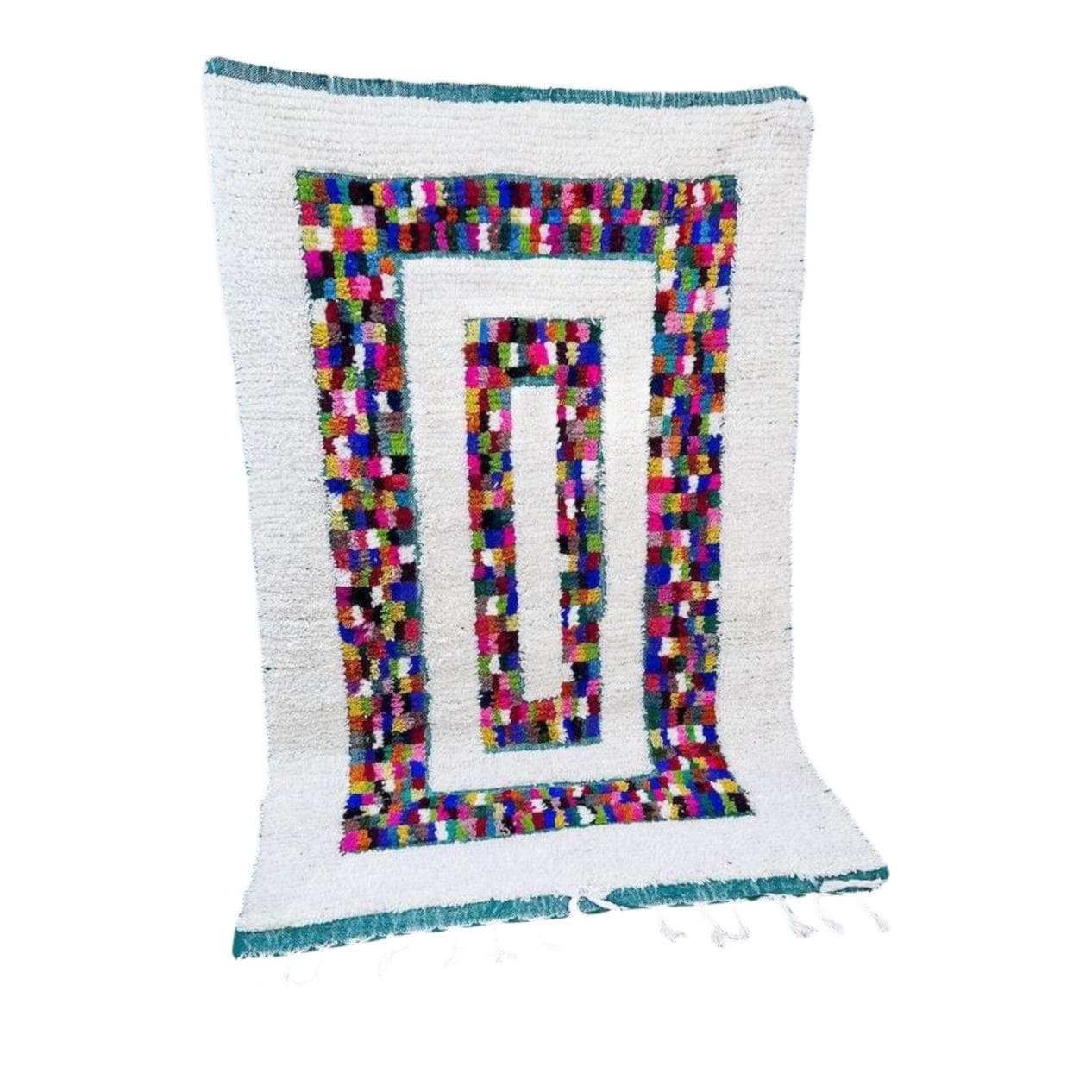 Ręcznie tkany dywan 200x300 cm, wełna, multikolor, Maroko