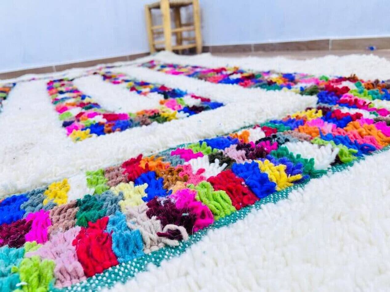 Ręcznie tkany dywan 200x300 cm, wełna, multikolor, Maroko - 201980