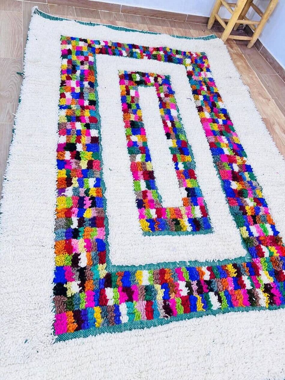 Ręcznie tkany dywan 200x300 cm, wełna, multikolor, Maroko - 201984