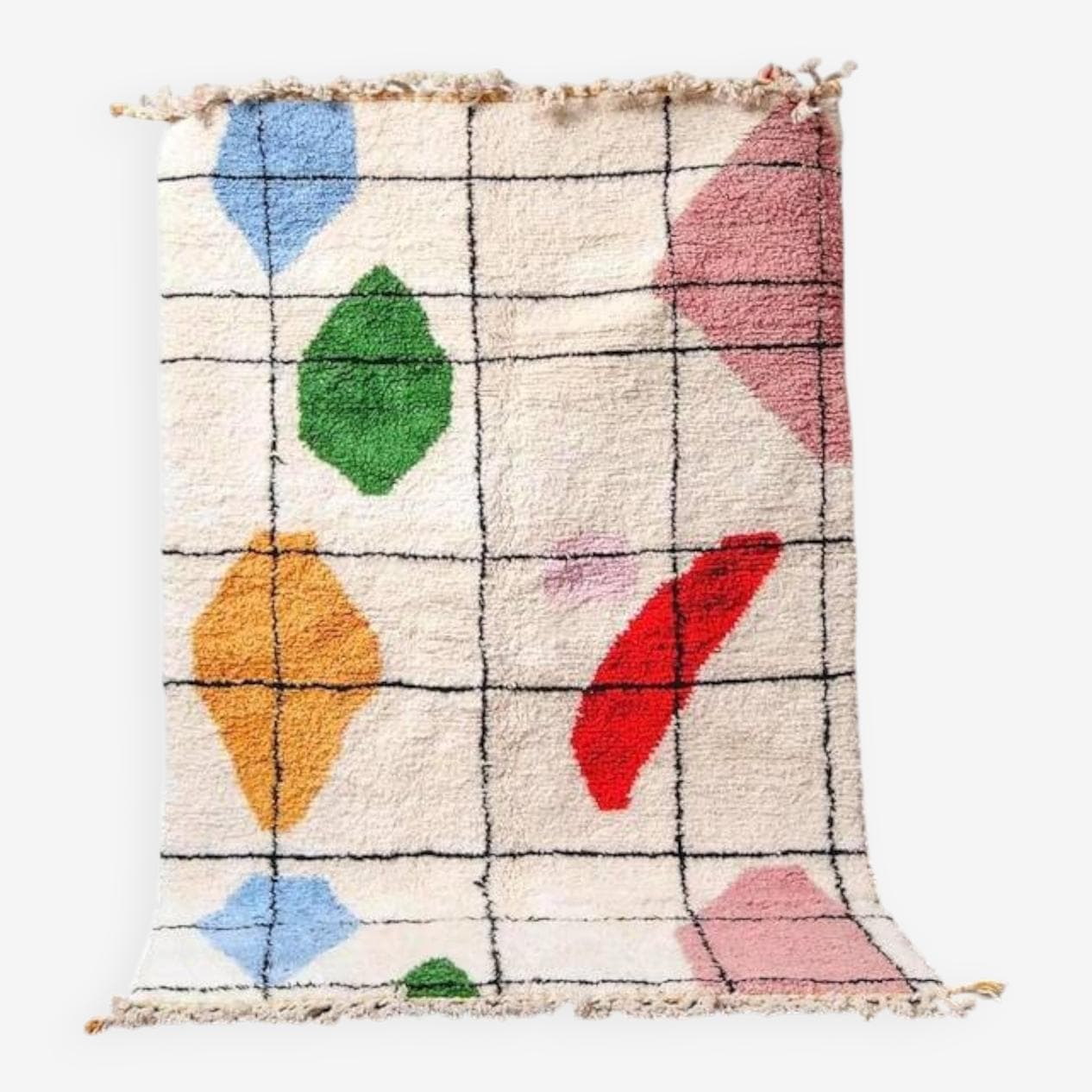 Ręcznie tkany dywan 250x150 cm, wełna, multikolor, Maroko - 203111