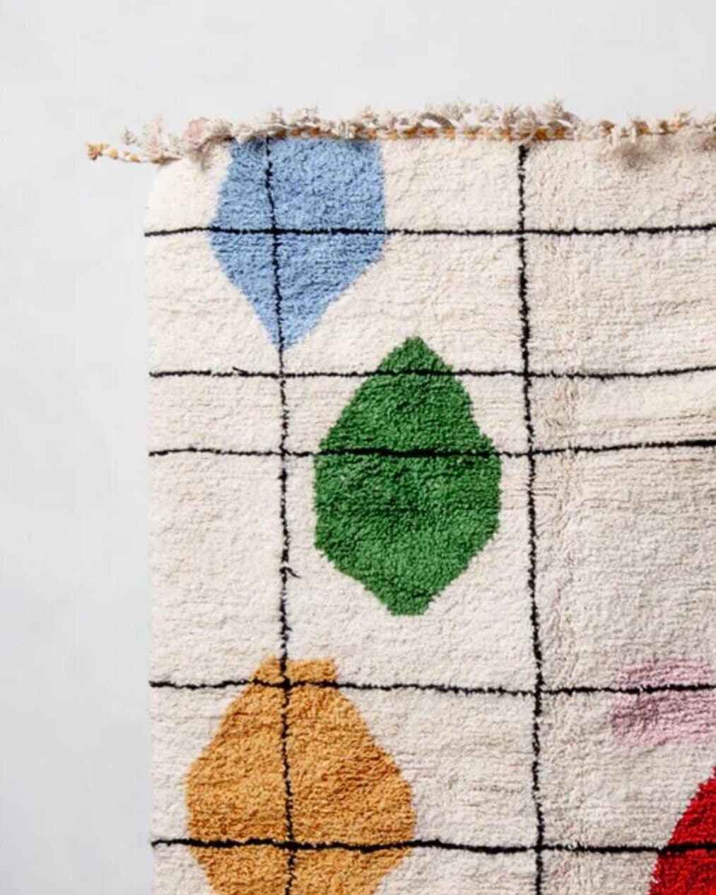 Ręcznie tkany dywan 250x150 cm, wełna, multikolor, Maroko - 203115