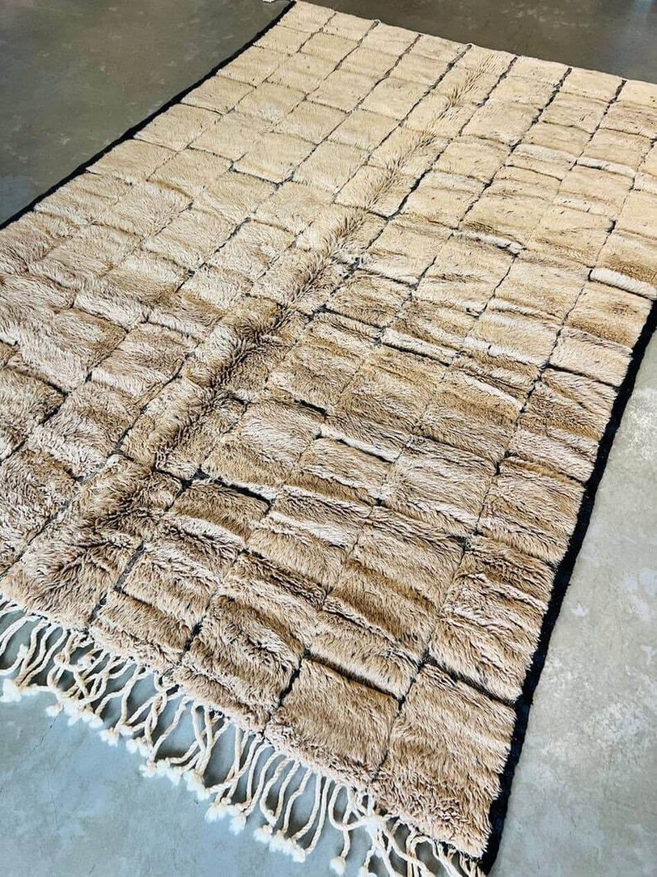 Ręcznie tkany dywan 250x150 cm, wełna, beżowy, Maroko - 203103