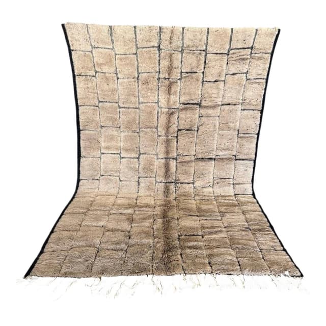 Ręcznie tkany dywan 250x150 cm, wełna, beżowy, Maroko - WYMIARY