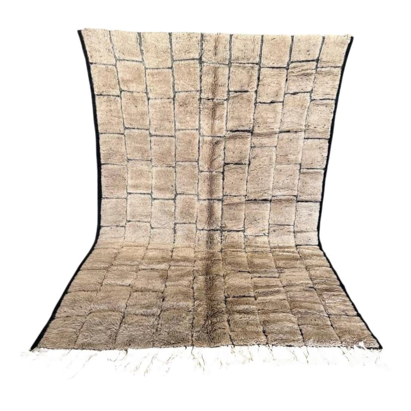 Ręcznie tkany dywan 250x150 cm, wełna, beżowy, Maroko