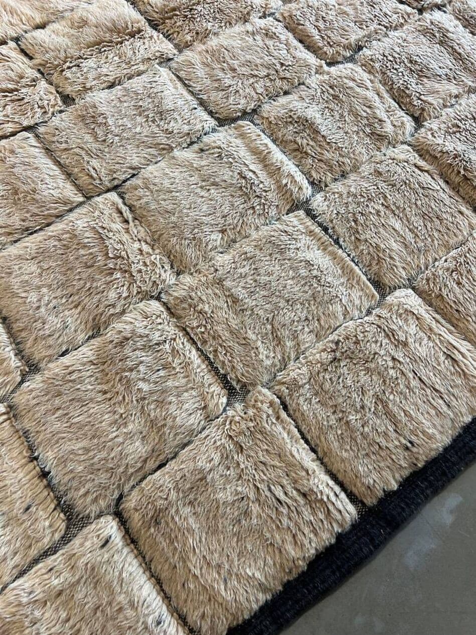 Ręcznie tkany dywan 250x150 cm, wełna, beżowy, Maroko - 203102