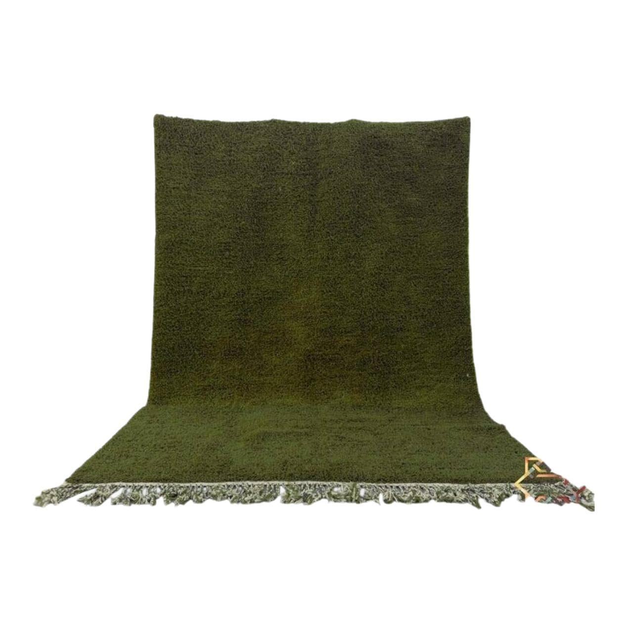 Ręcznie tkany dywan 200x300 cm, wełna, oliwkowy, Maroko