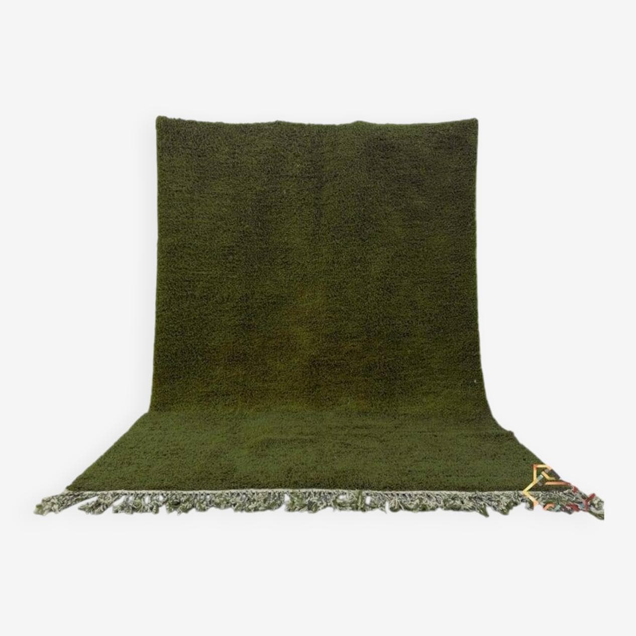 Ręcznie tkany dywan 200x300 cm, wełna, oliwkowy, Maroko - 203321