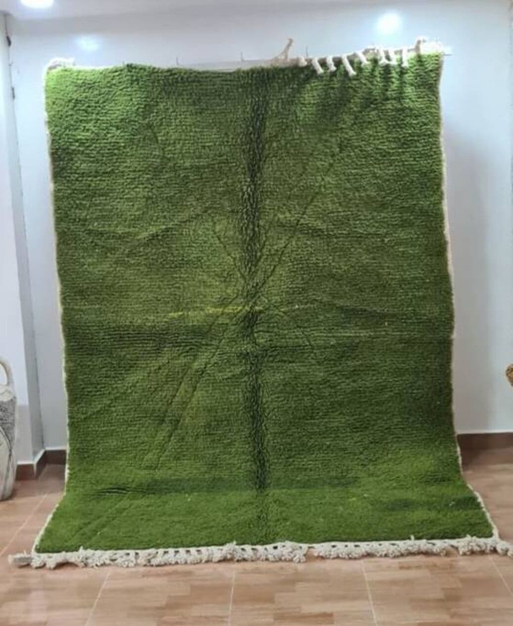 Ręcznie tkany dywan 250x150 cm, wełna, zielony, Maroko - 203302