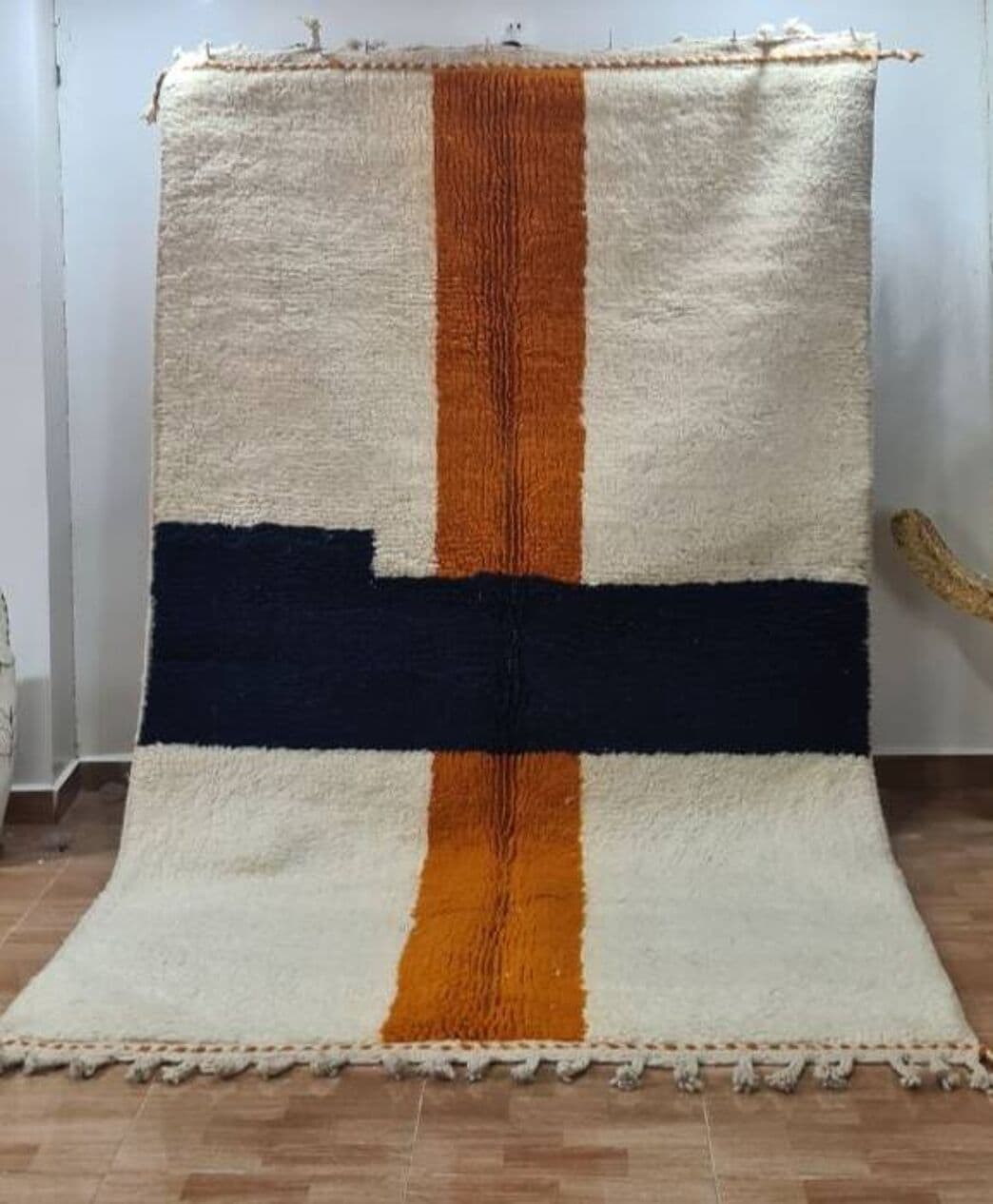 Ręcznie tkany dywan 150x250 cm, wełna, biały, Maroko - 203292