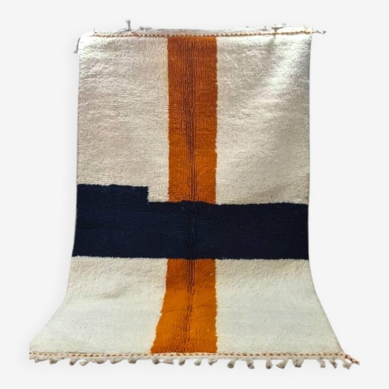 Ręcznie tkany dywan 150x250 cm, wełna, biały, Maroko - 203291