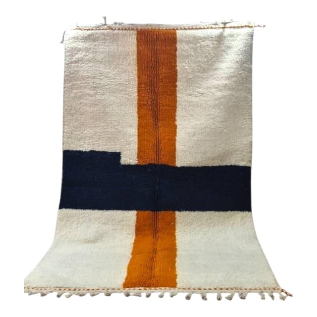 Ręcznie tkany dywan 150x250 cm, wełna, biały, Maroko - WYMIARY