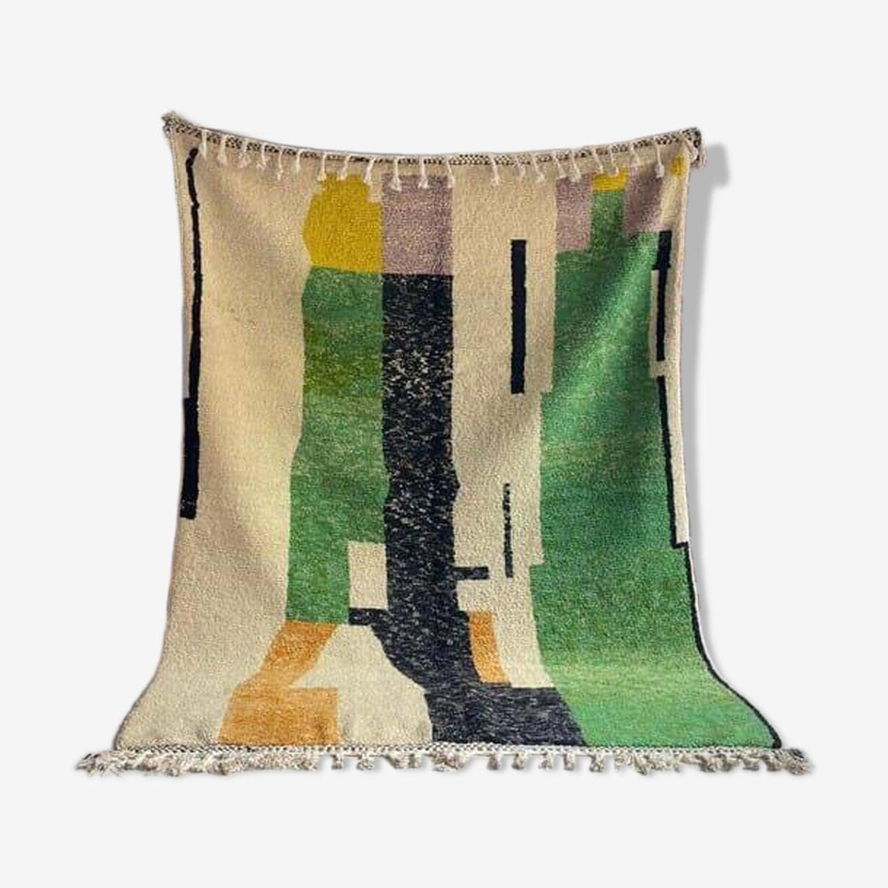 Ręcznie tkany dywan 140x260 cm, wełna, multikolor, Maroko - 203233