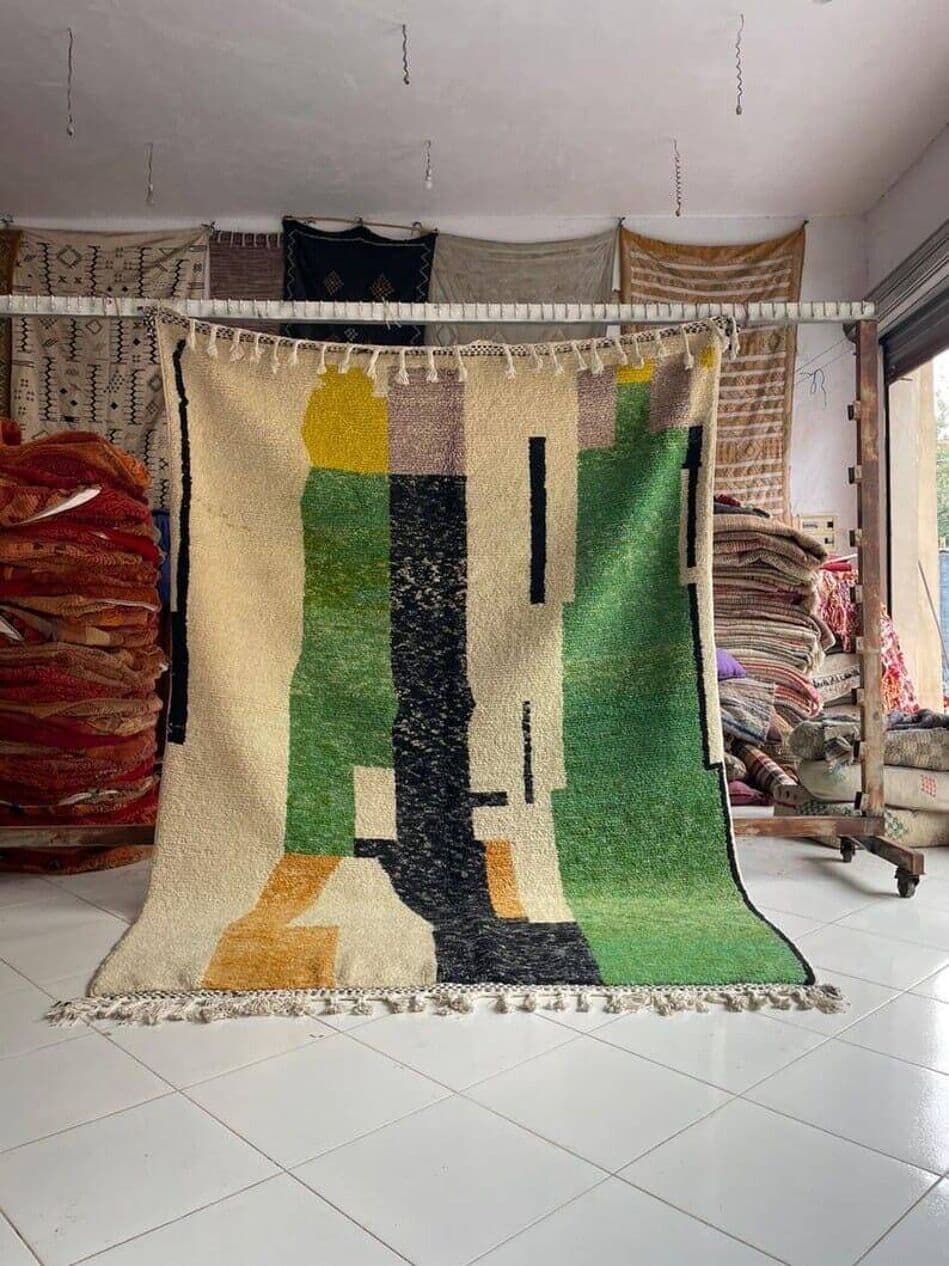 Ręcznie tkany dywan 140x260 cm, wełna, multikolor, Maroko - 203234