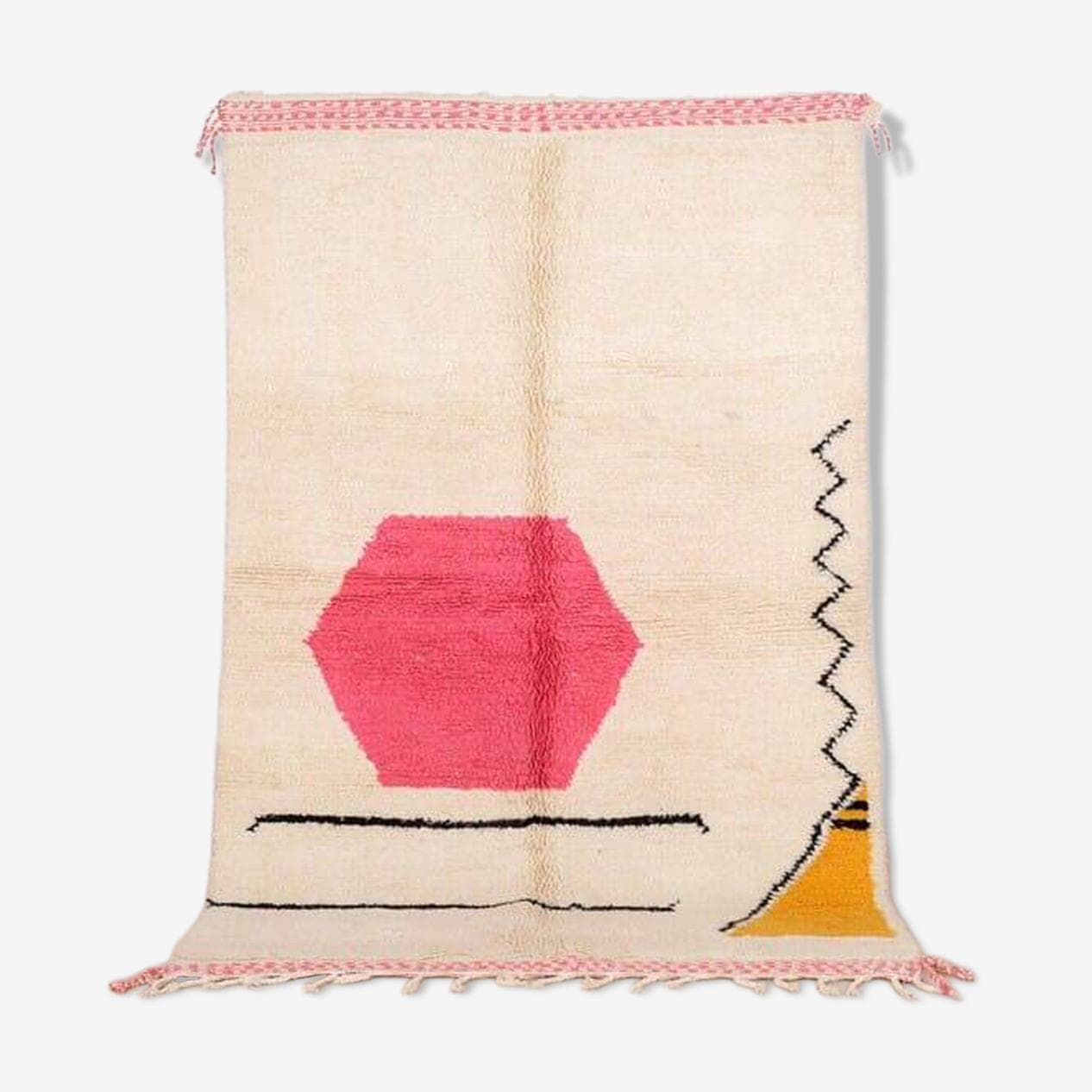 Ręcznie tkany dywan 100x200 cm, wełna, multikolor, Maroko - 203226