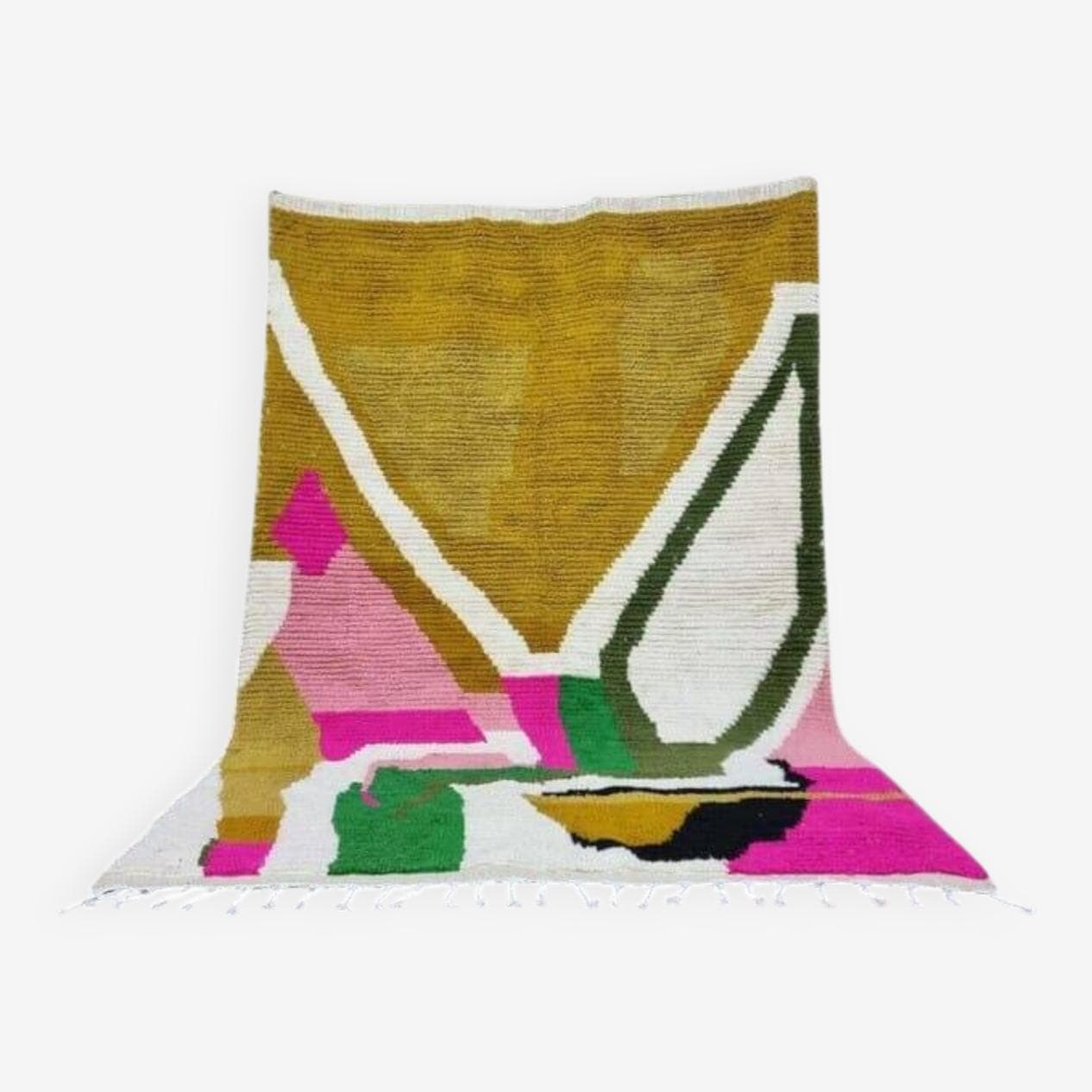 Ręcznie tkany dywan 150x250 cm, wełna, multikolor, Maroko - 203212