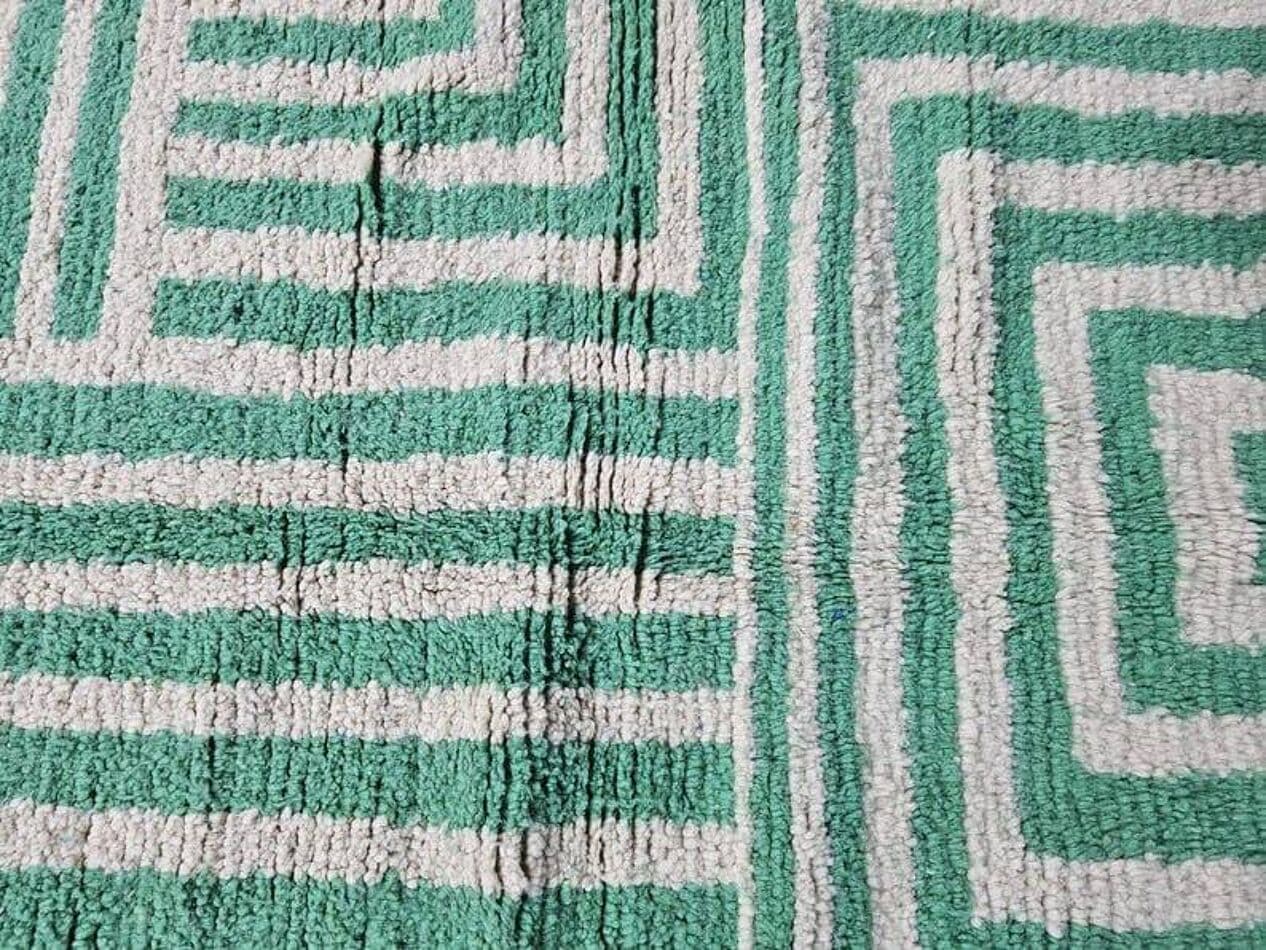 Ręcznie tkany dywan 140x260 cm, wełna, zielony, Maroko - 203202