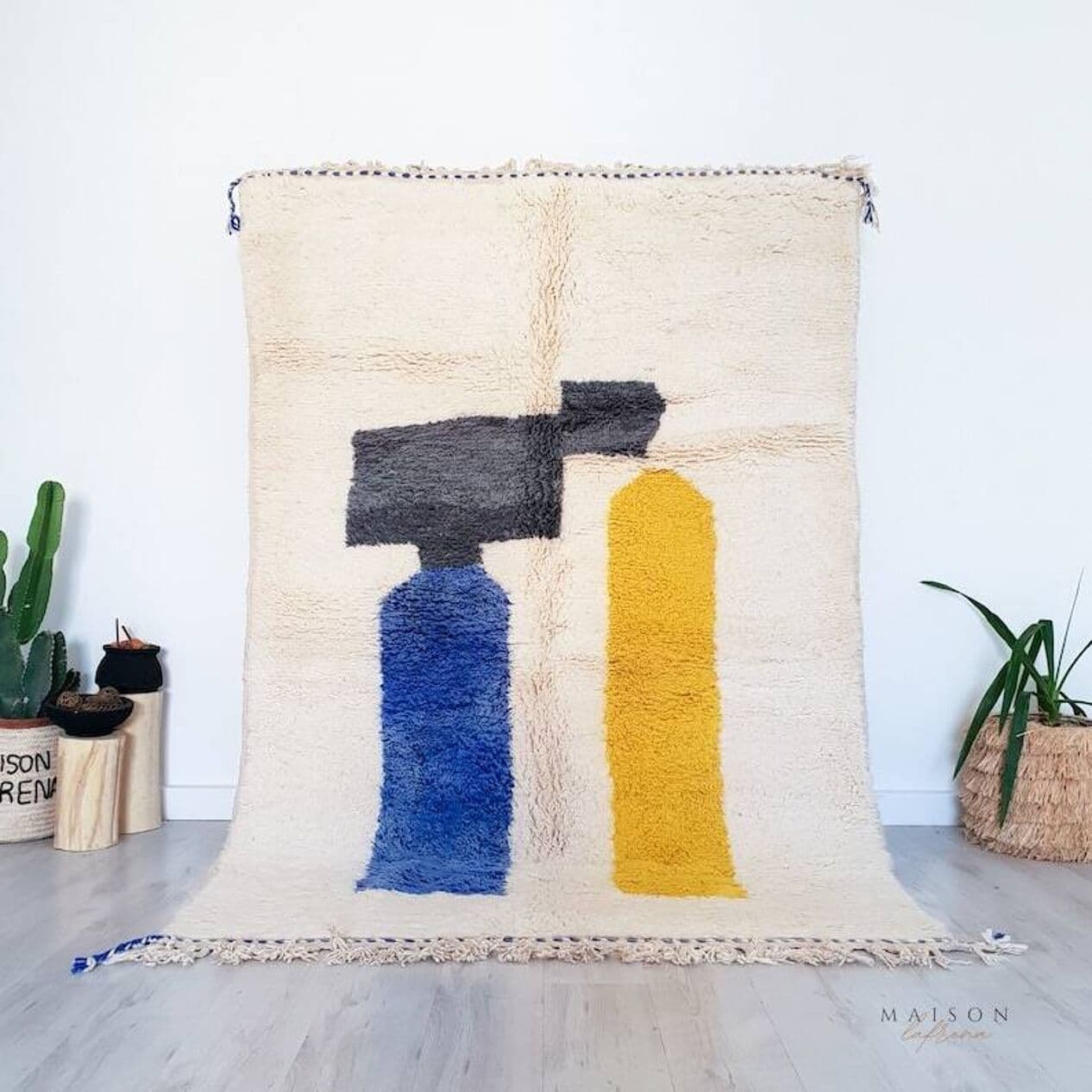 Ręcznie tkany dywan 200x300 cm, wełna, multikolor, Maroko - 203193