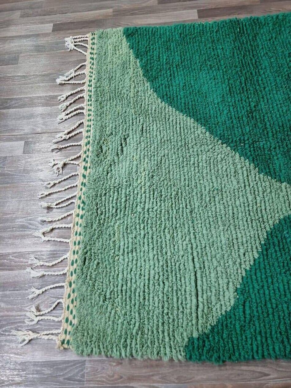 Ręcznie tkany dywan 140x260 cm, wełna, zielony, Maroko - 205710