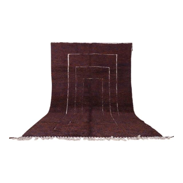 Ręcznie tkany dywan 150x260 cm, wełna, burgundowy, Maroko - WYMIARY