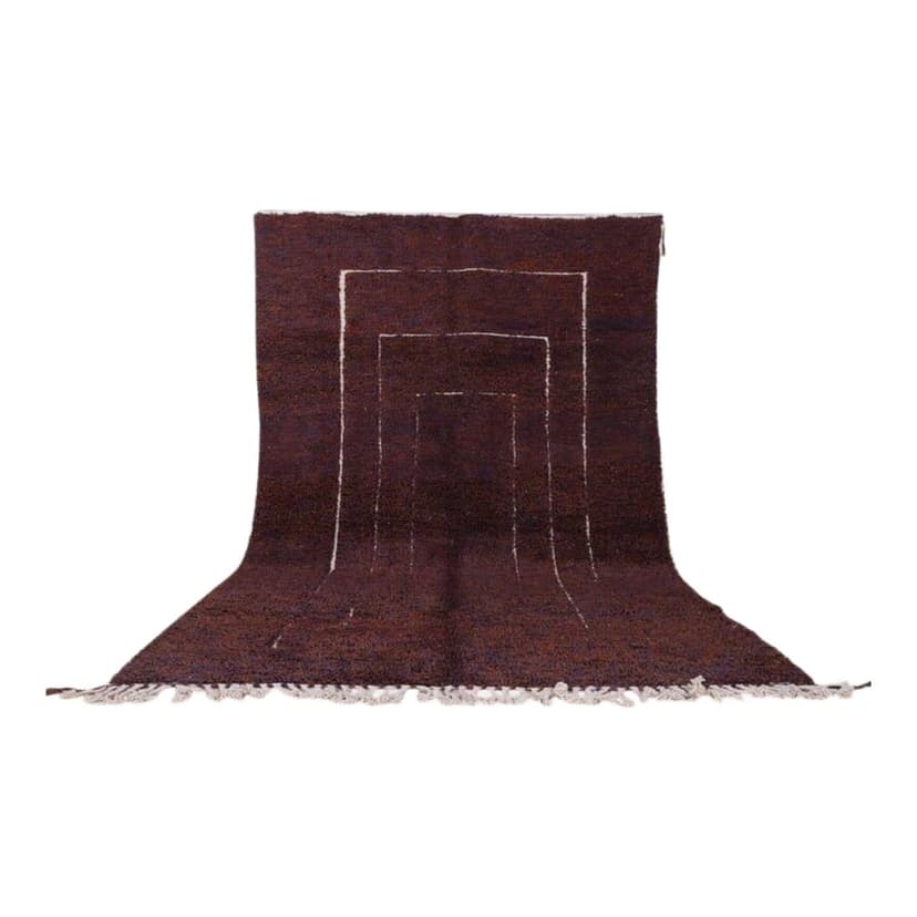 Ręcznie tkany dywan 150x260 cm, wełna, burgundowy, Maroko