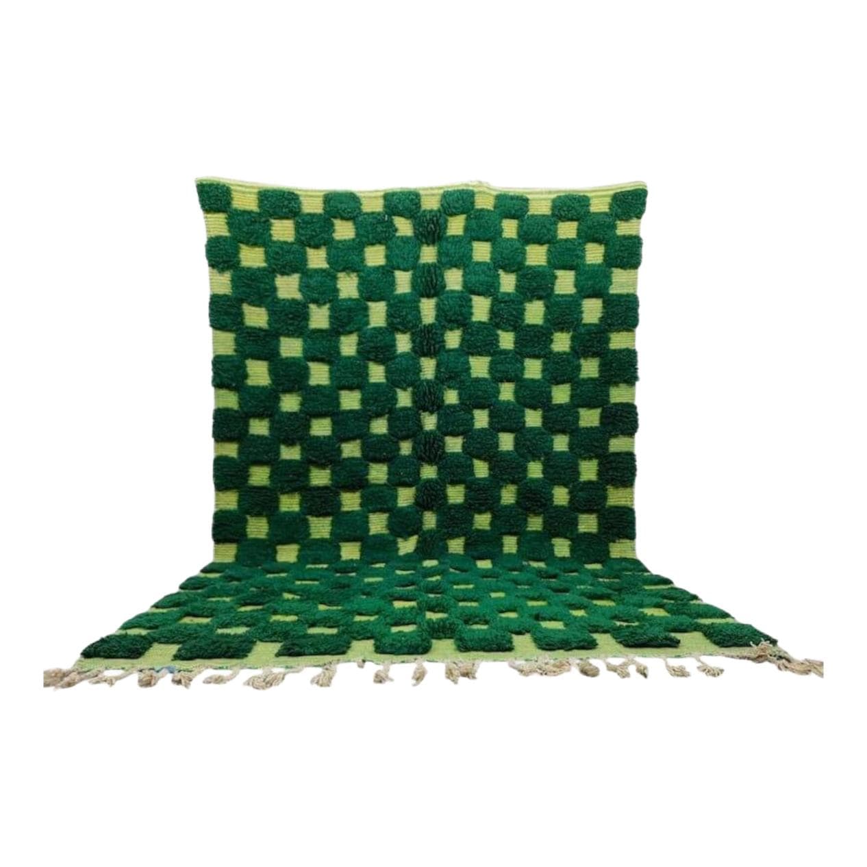 Ręcznie tkany dywan 150x250 cm, wełna, zielony, Maroko