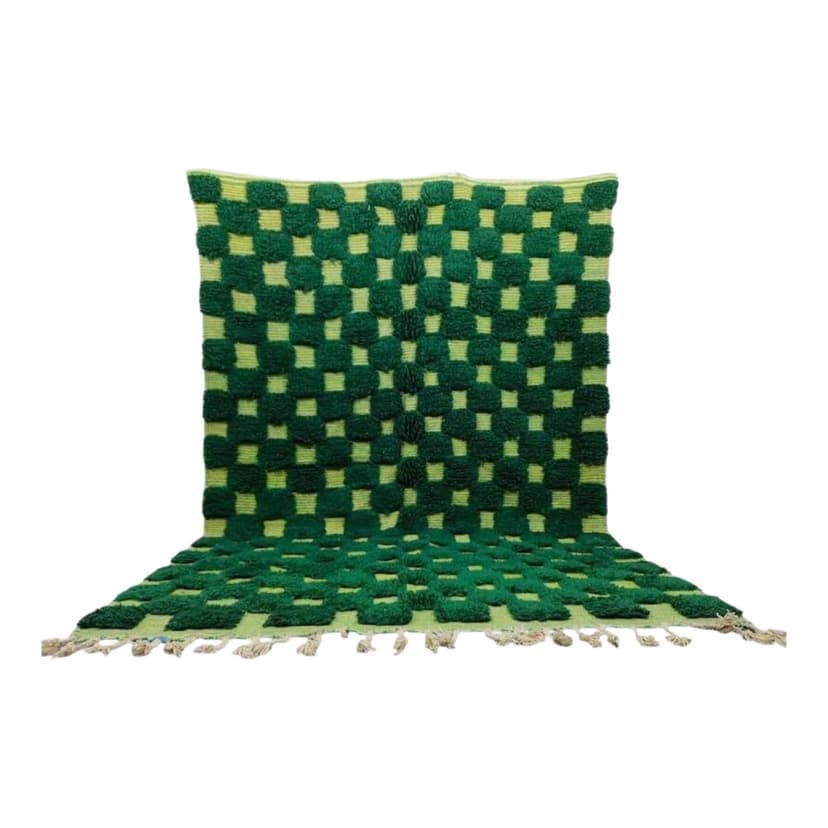 Ręcznie tkany dywan 150x250 cm, wełna, zielony, Maroko