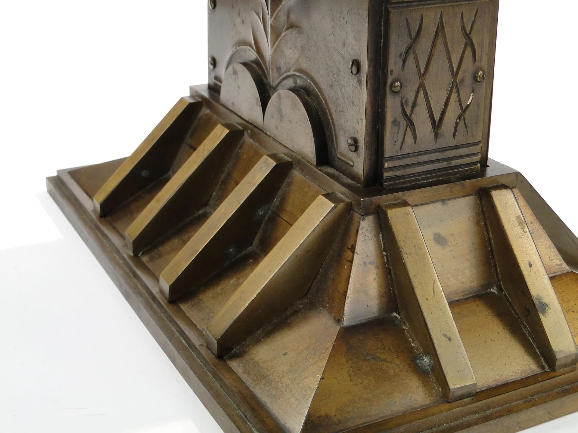 Pair of wall sconces Art Deco, brown, brass, Austria, 1920s - 14307