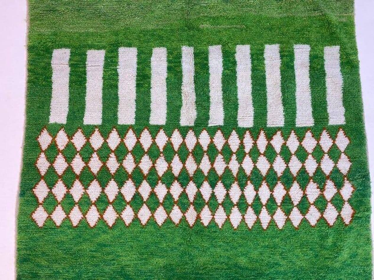 Ręcznie tkany dywan 200x300 cm, wełna, zielony, Maroko - 205620