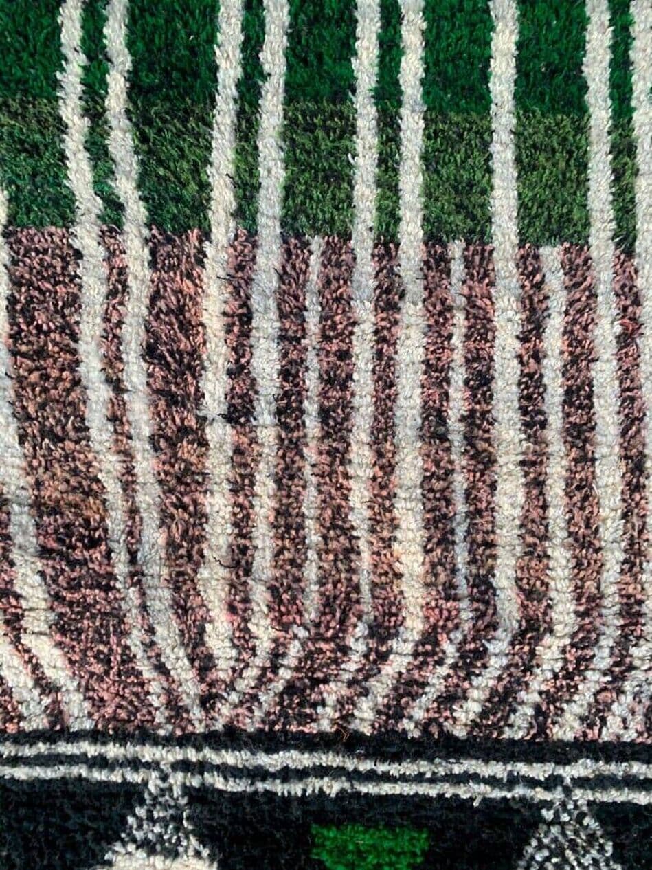 Ręcznie tkany dywan 200x300 cm, wełna, zielony, czerwony, Maroko - 205602