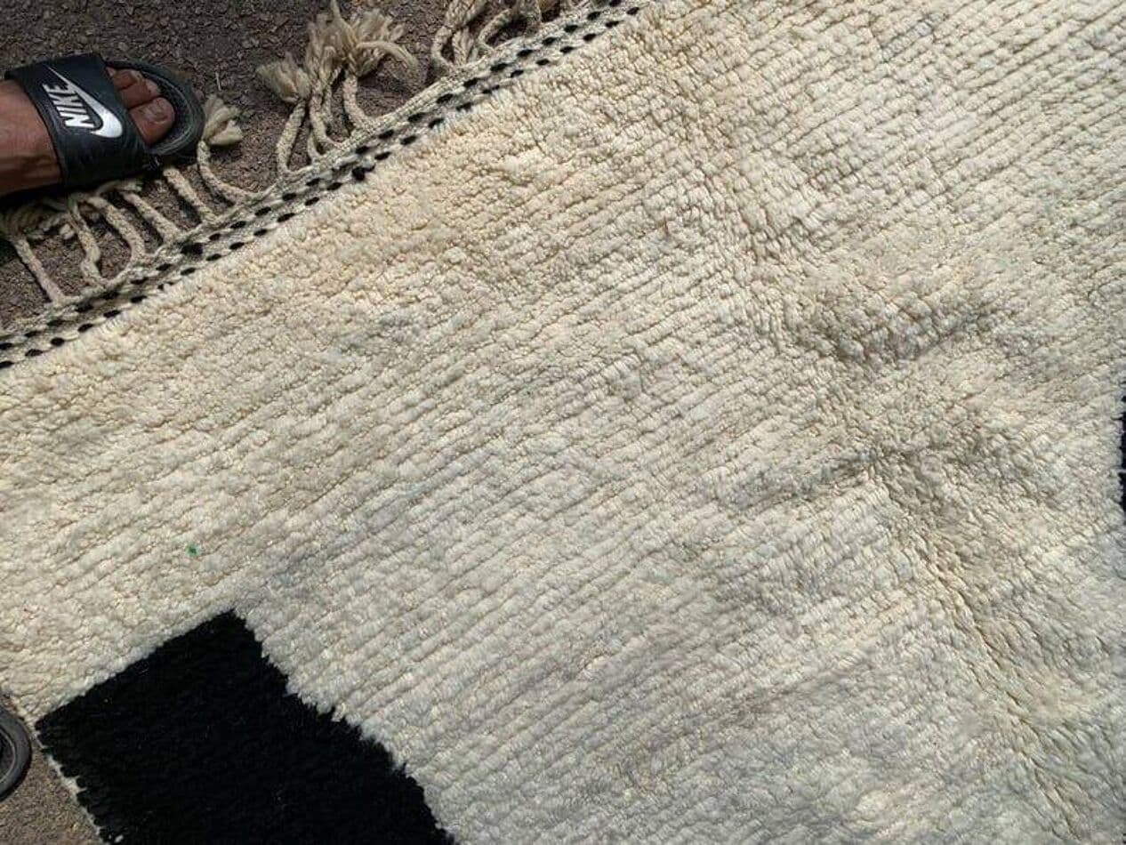 Ręcznie tkany dywan 100x200 cm, wełna, czarny, Maroko - 205574