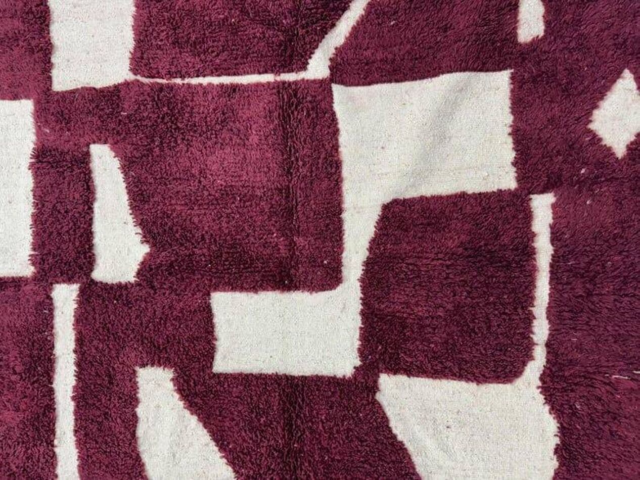 Ręcznie tkany dywan 200x300 cm, wełna, bordowy, Maroko - 205515