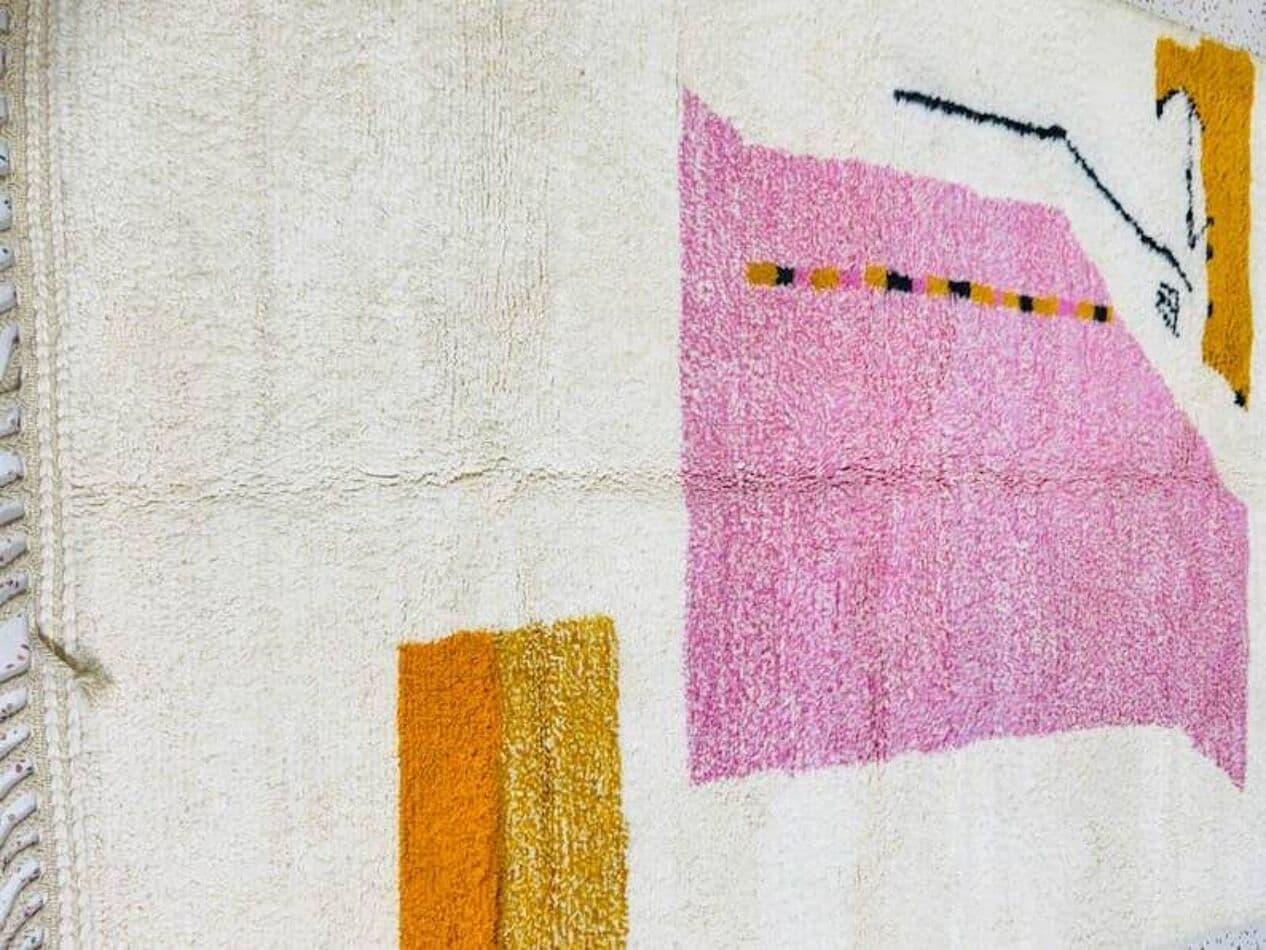 Ręcznie tkany dywan 100x200 cm, wełna, multikolor, Maroko - 205438