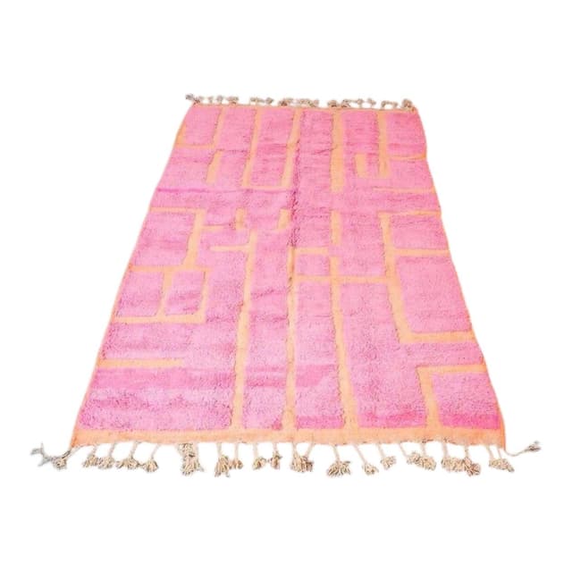 Ręcznie tkany dywan 150x260 cm, wełna, różowy, Maroko - WYMIARY