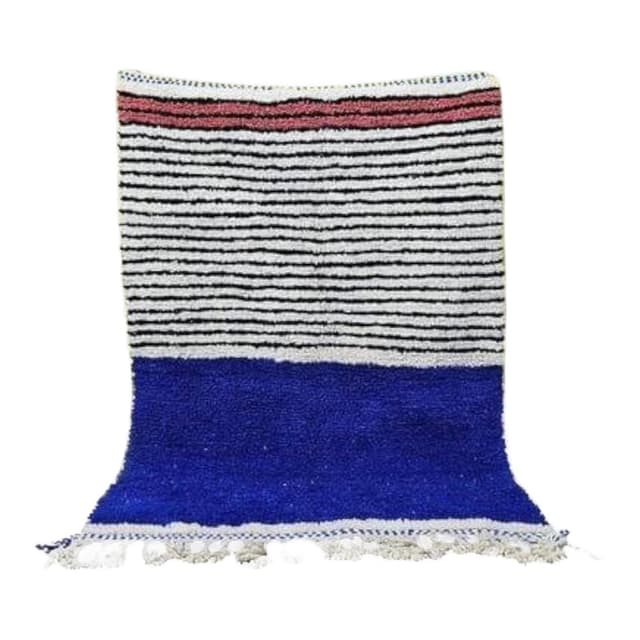 Ręcznie tkany dywan 150x250 cm, wełna, niebieski, Maroko - WYMIARY