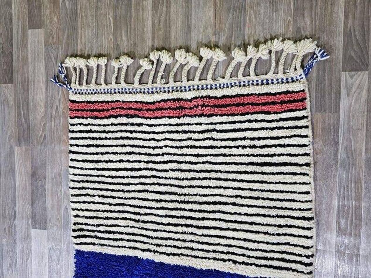 Ręcznie tkany dywan 150x250 cm, wełna, niebieski, Maroko - 205404