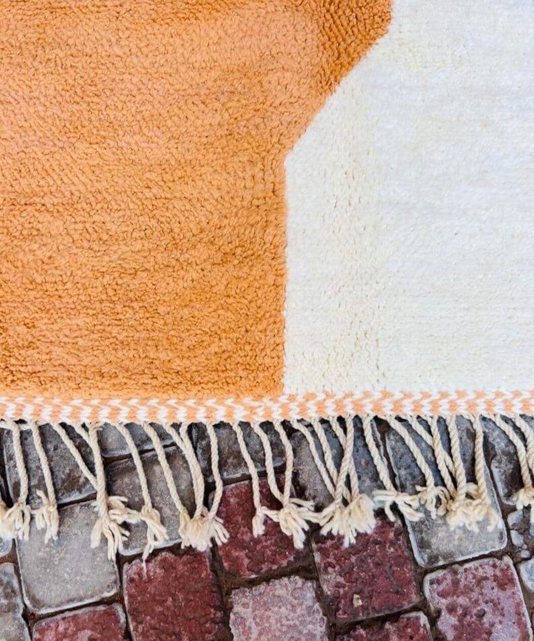 Ręcznie tkany dywan 100x200 cm, wełna, pomarańczowy, Maroko - 205396