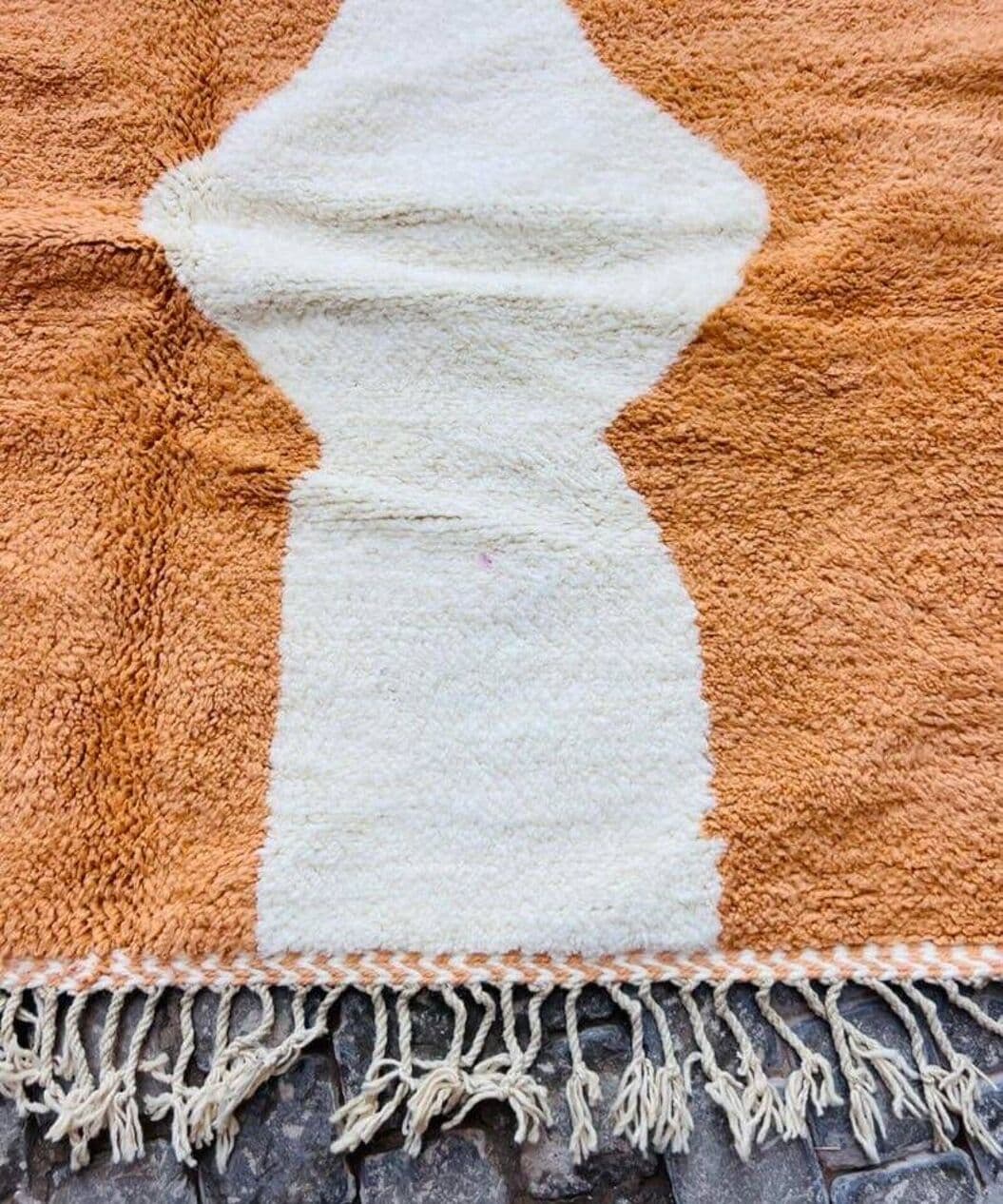 Ręcznie tkany dywan 100x200 cm, wełna, pomarańczowy, Maroko - 205397