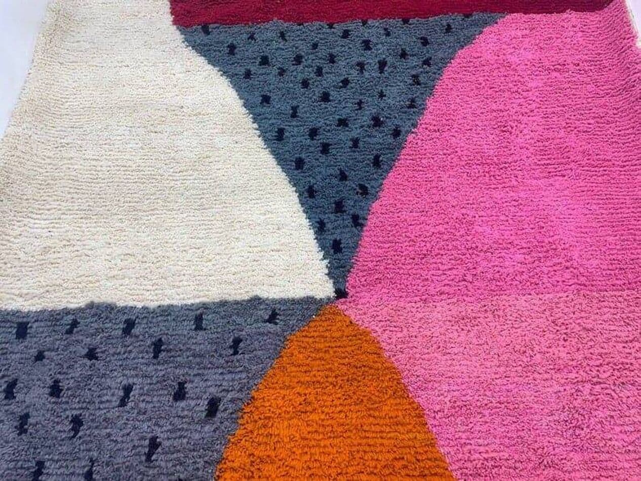 Ręcznie tkany dywan 150x250 cm, wełna, multikolor, Maroko - 205301