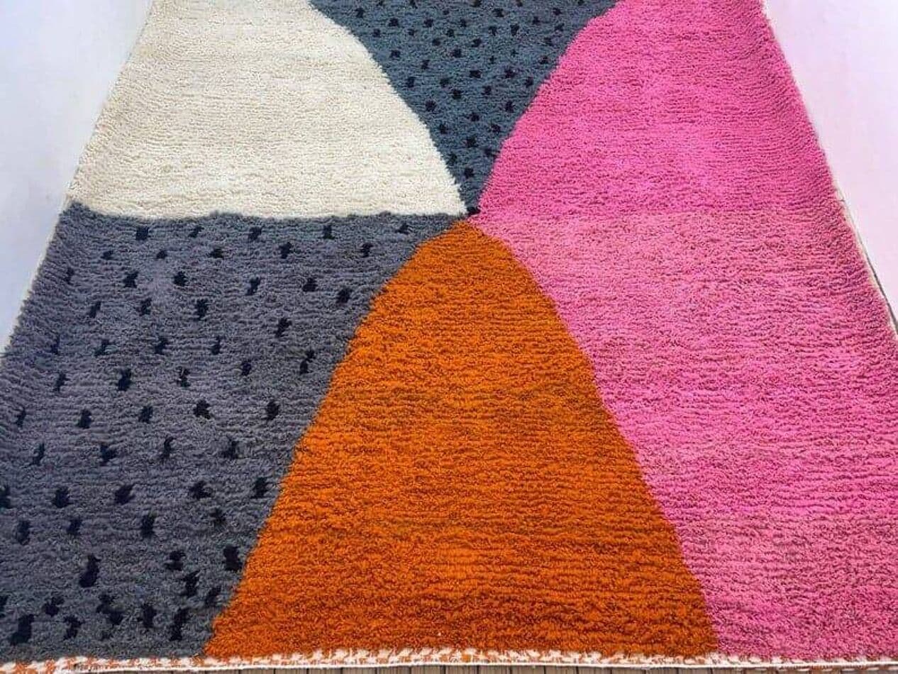 Ręcznie tkany dywan 150x250 cm, wełna, multikolor, Maroko - 205299