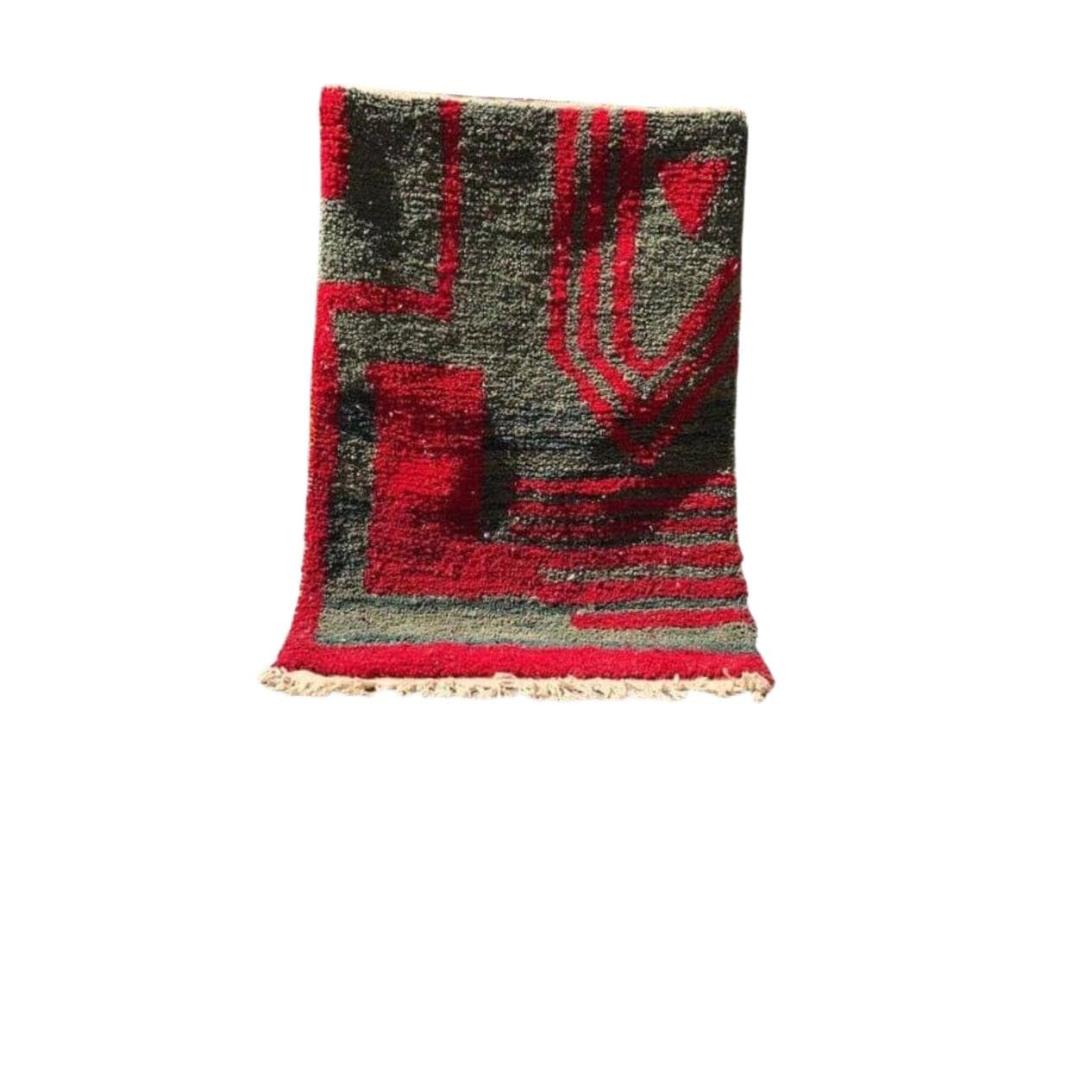 Ręcznie tkany dywan 150x250 cm, wełna, czerwony, Maroko