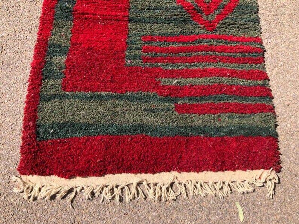 Ręcznie tkany dywan 150x250 cm, wełna, czerwony, Maroko - 205275