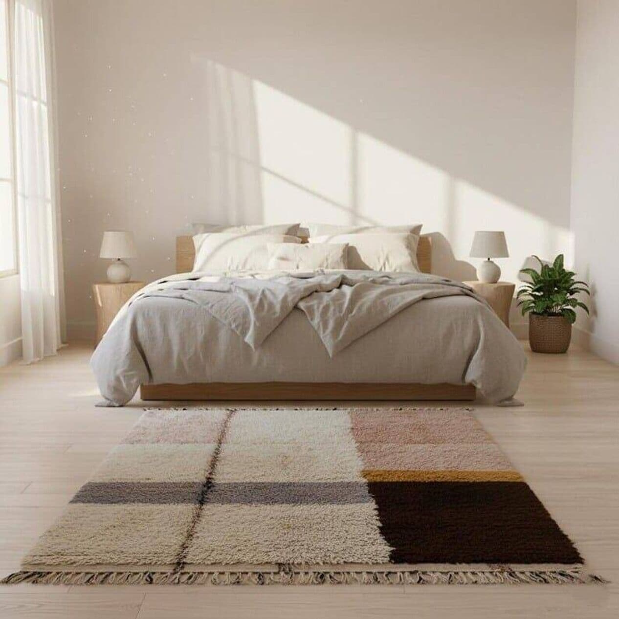 Ręcznie tkany dywan 150x250 cm, wełna, wielokolorowy, Maroko - 205184