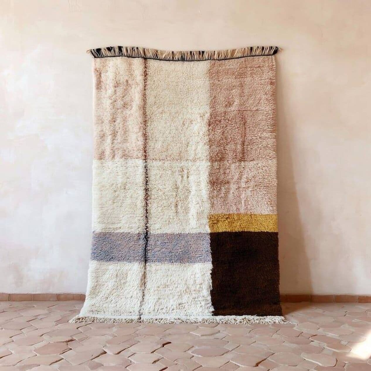 Ręcznie tkany dywan 150x250 cm, wełna, wielokolorowy, Maroko - 205186